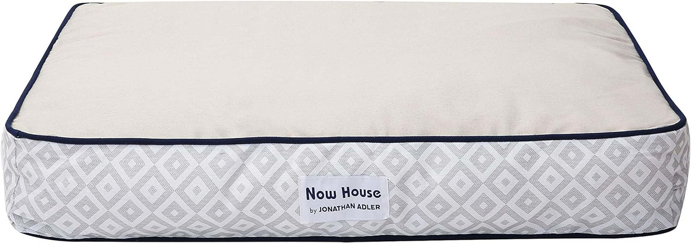 Now House for Pets by Jonathan Adler Grey Diamond Cushion Dog Bed, Medium Medium Dog Bed Washable Dog Bed for Medium Dogs by Now House by Jonathan Adler (FF16059)