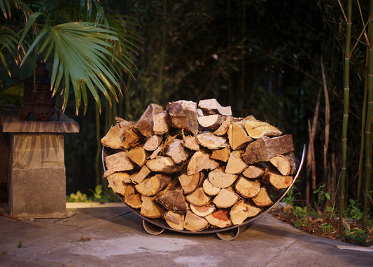 Crescent Log Rack -  Stainless Steel