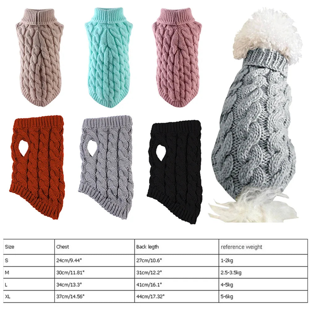 Dog Sweaters for Small Dogs Sweater Winter Dog Clothes Boy Chihuahua Yorkie Sweater Warm Pet Clothes Knitted Solid Puppy