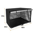 Universal Double Door Dog Crate Cover, Wire Dog Cage Cover Roller Shades, Waterproof Durable Lightweight