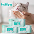 100 Sheets Pet Wipes Cat Dog Deodorant Moisturizing Cleaning Tear Stains Decomposition Odor Pure Water Safe Gentle Pet Supplies