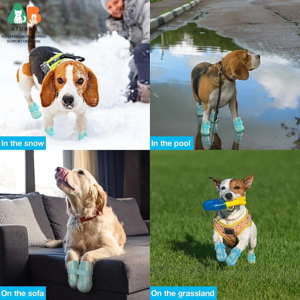 Breathable Dog Boots for Dogs,Non-Slip Dog Shoes for Winter Snow and Summer Hot Pavement,Lightweight Paw Protector Dog Booties