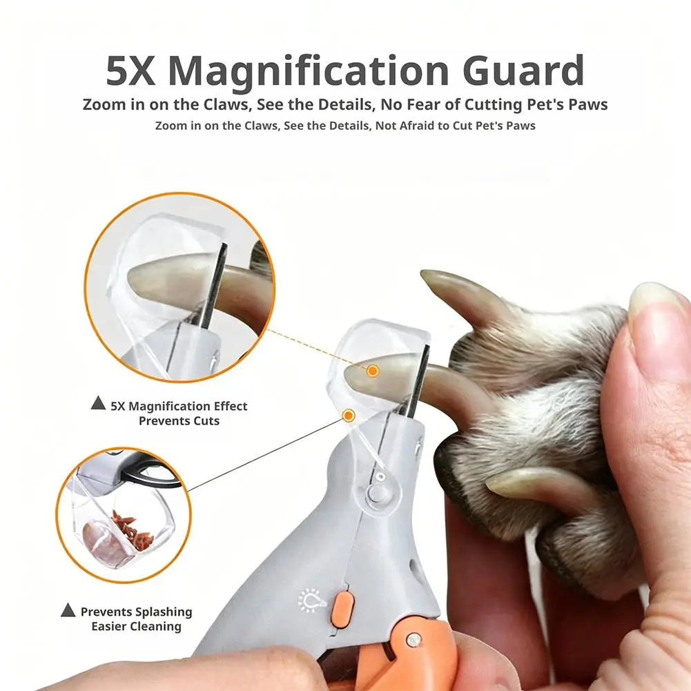 LED Light Pet Nail Clippers With Safety Guard And Nail Catcher Easy To Use Nail Trimmer For Dogs Cats And Small Pets At Home