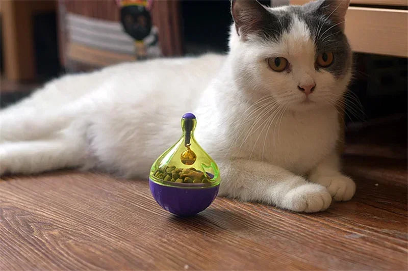 New Pet Toy Food Leakage Tumbler Feeder Treat Ball Cute Little Mouse Toys Interactive Toy for Cat Food Slow Feeding Supplies
