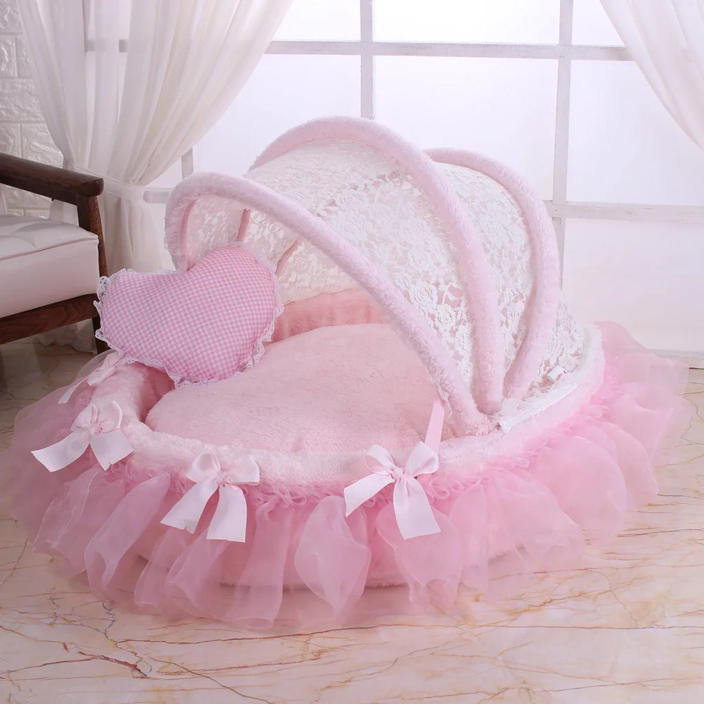 Comfortable Pet Sofa Cradle Dog Bed Overall Washable Luxury Kennel Dog Round Bed