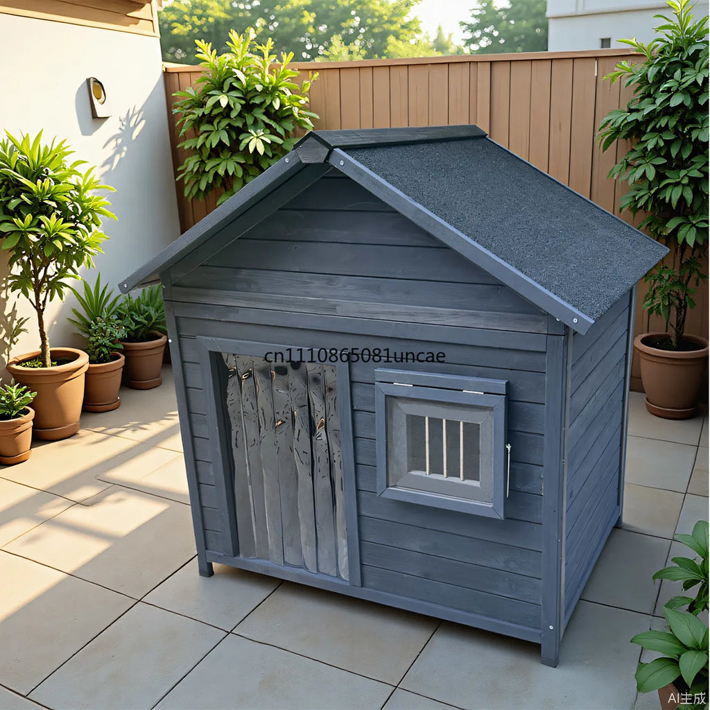 Outdoor Dog House Dog Cage All Seasons Wooden Kennel Outdoor Rainproof Dog House Warm Medium and Large Kennel