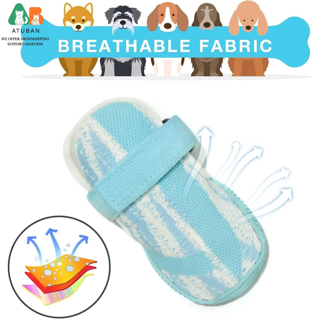 Breathable Dog Boots for Dogs,Non-Slip Dog Shoes for Winter Snow and Summer Hot Pavement,Lightweight Paw Protector Dog Booties