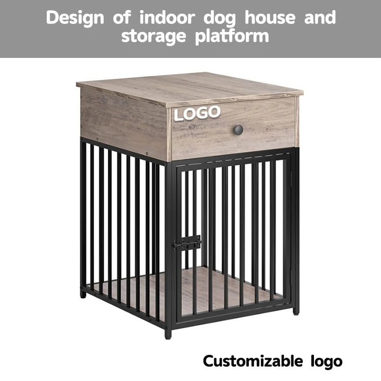 New Age Dog Crate Decorative Metal Kennels Large Dog Cages With Drawer Furniture Dog Wooden Houses