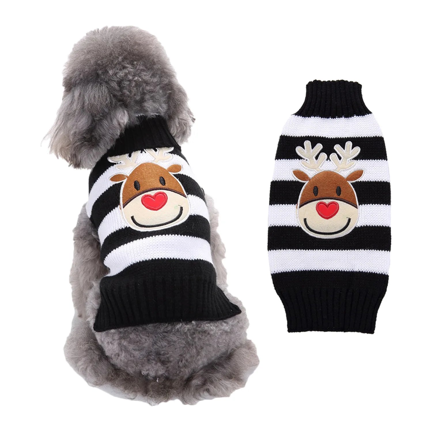 Winter Christmas Dog Sweater Cute Puppy Clothes Bichon Poodle Labrador Golden Retriever Warm Acrylic Knit Outfit Dog Sweaters