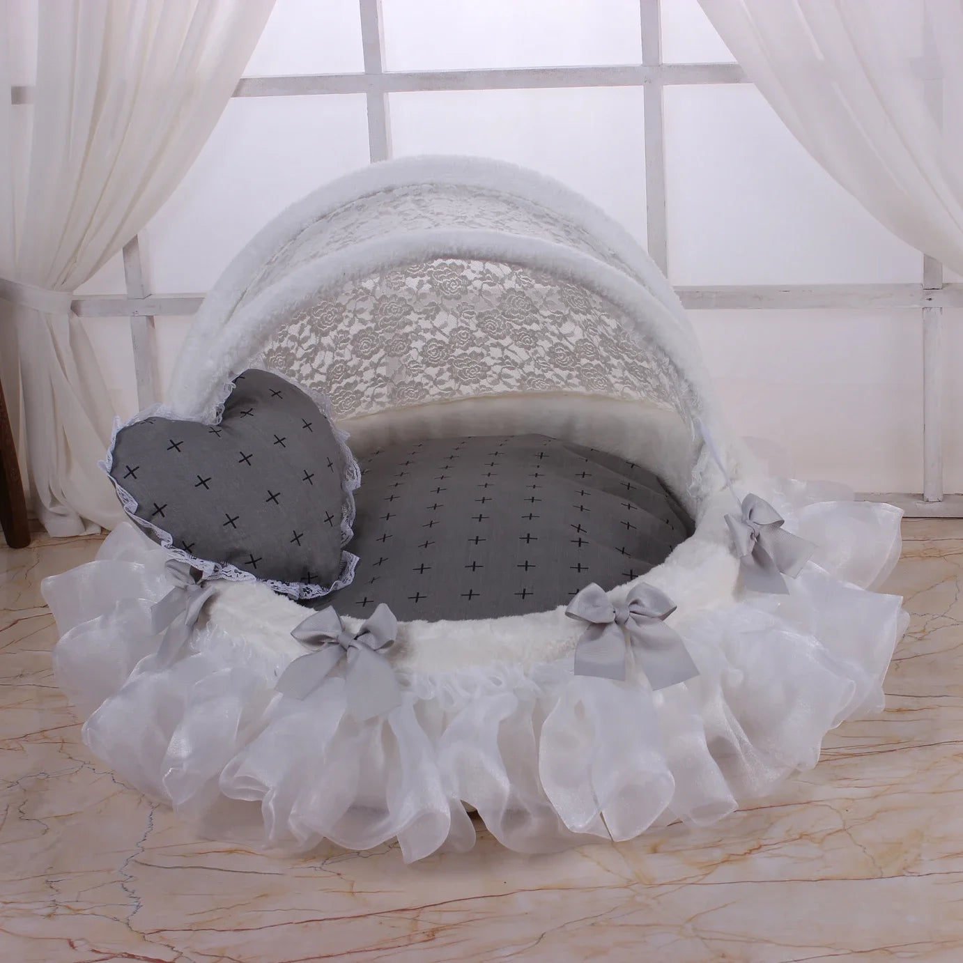 Comfortable Pet Sofa Cradle Dog Bed Overall Washable Luxury Kennel Dog Round Bed