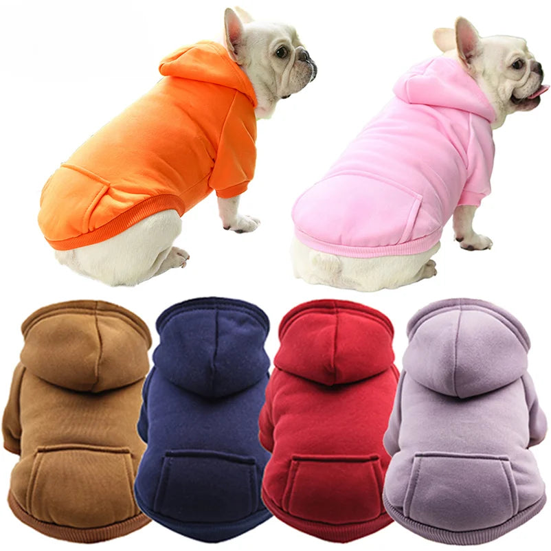 Dog Winter Hooded Sweatshirt for Small and Medium Doggy Pet Coat Puppy Cat Jacket Clothes Chihuahuas French Bulldog Costume