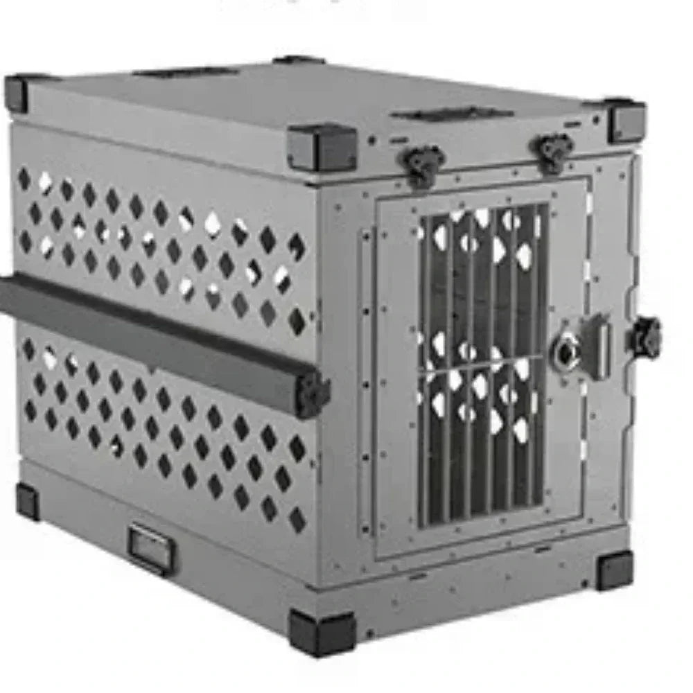Heavy Duty Fully Collapsible Dog Crate Aluminium Alloy Medium and Large Dogs Dog Crate Folding Pet Car Crate Camping Travel