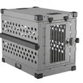 Heavy Duty Fully Collapsible Dog Crate Aluminium Alloy Medium and Large Dogs Dog Crate Folding Pet Car Crate Camping Travel