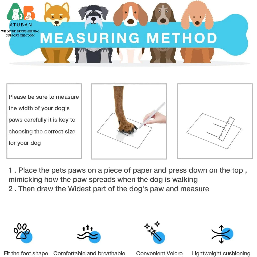 Breathable Dog Boots for Dogs,Non-Slip Dog Shoes for Winter Snow and Summer Hot Pavement,Lightweight Paw Protector Dog Booties