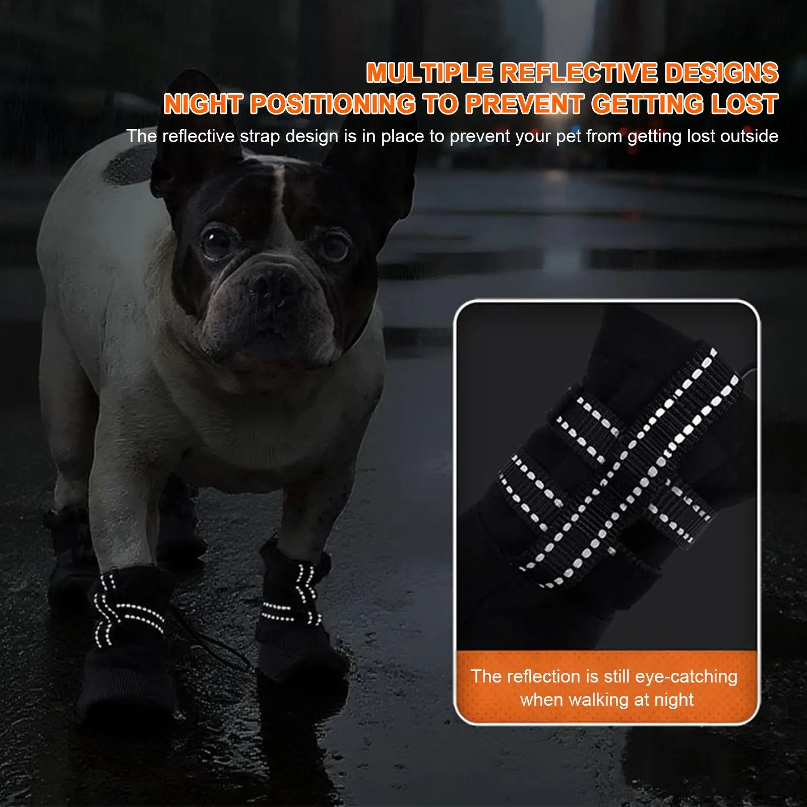 4pcs Dog Boots Anti Slip Pet Paw Shoes Wound Recovery Protective Booties for Outdoor Summer Rain Winter Snow Pet Supplies