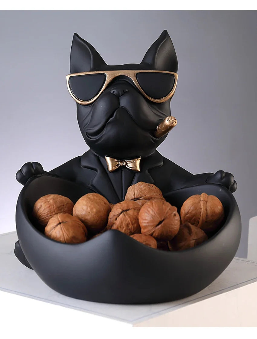 Home Decor Cool Dog Figurine Dog Statue Storage Box Animal Ornament Resin Craft Art Sculpture Figurine Home Decoration Gift