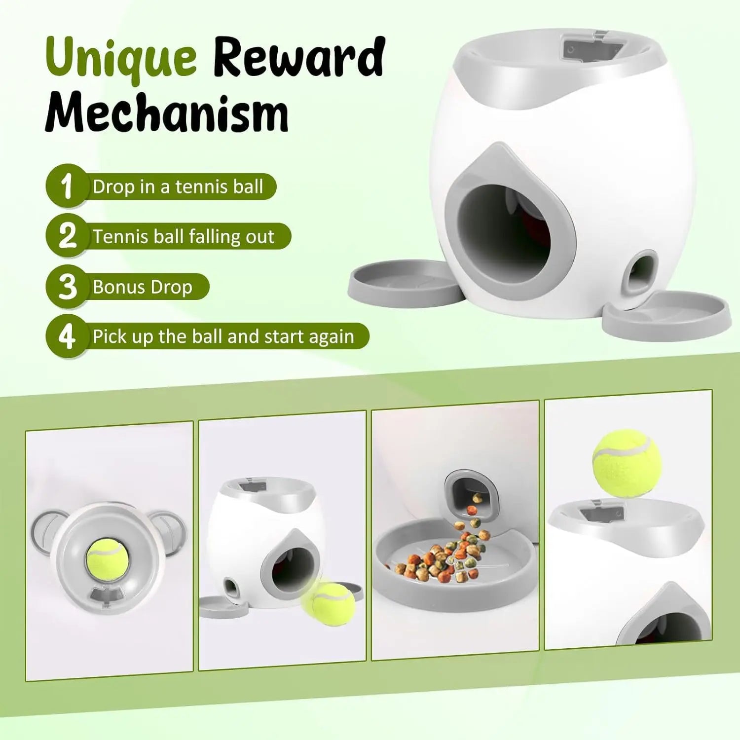 Dog Tennis Food Reward Machine Dog Interactive Training Smart Food Leaker Snack Machine Ball Machine Interactive Fun Dog Toy