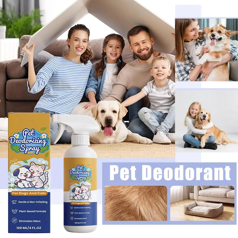 Professional Pet Deodorant Spray Odor Eliminator for Dog&Cat Urine Smell Remover Fast Acting Fresh Scent Mist for Home & Pet Fur