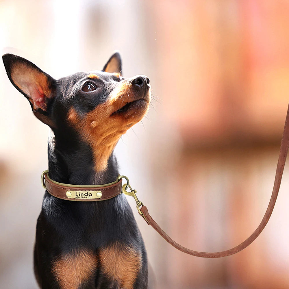 5ft PU Leather Dog Leash 2 Layer Soft Leather Dog Leash Pet Walking Training Leads Durable for Small Medium Large Dogs Pitbull