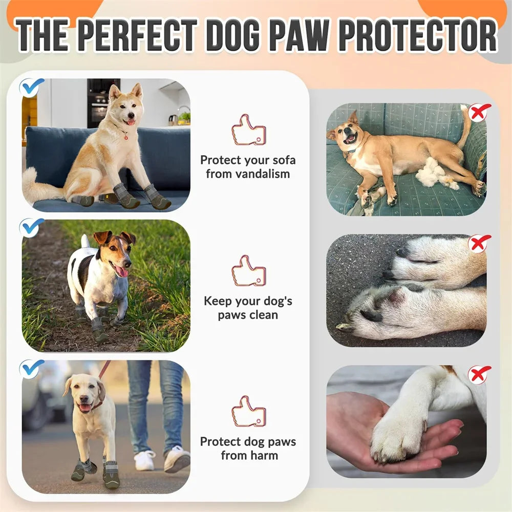 Dog Shoes Breathable Anti Slip Booties for Large Medium Small Dogs Hot Pavement Winter Snow Hiking Travel Paw Protectors