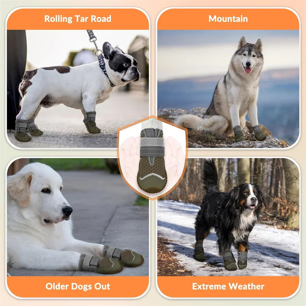 Dog Shoes Breathable Anti Slip Booties for Large Medium Small Dogs Hot Pavement Winter Snow Hiking Travel Paw Protectors