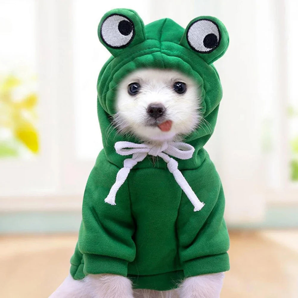 Pet Dog Winter Sweatshirt – Cute Costume with Hood & Two-Leg Fit, Warm Soft Pullover for Small/Medium/Large Dogs ﻿