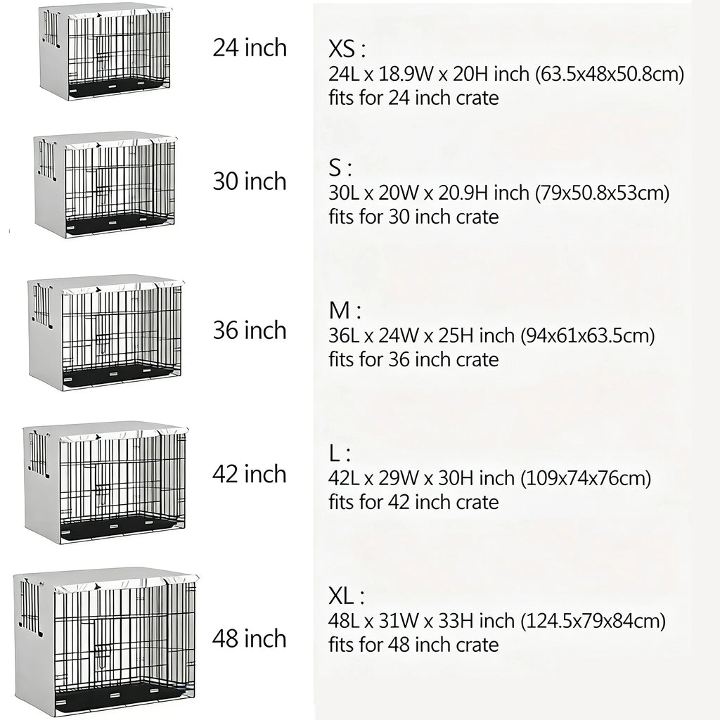 Explore Land Dog Crate Cover Heavy Duty Polyester Pet Kennel Sunshade Universal Fit for 42 inches Wire Cage (Black)