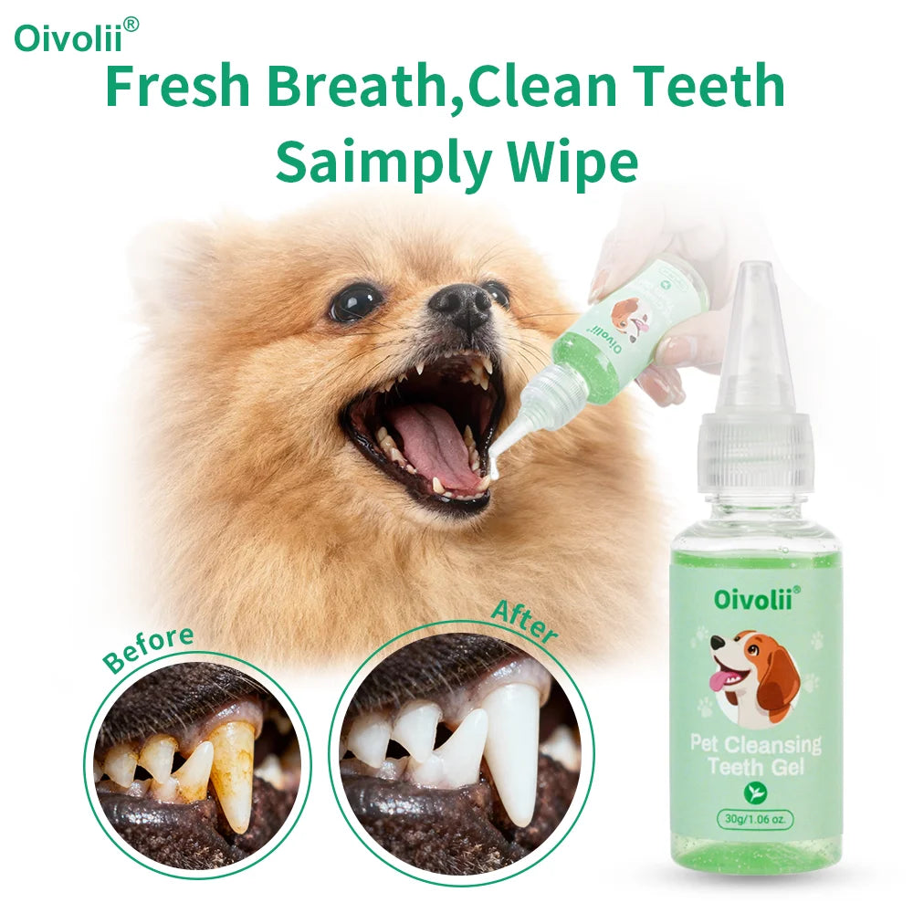 Pet Cleansing Teeth Gel Easy To Use Gentle Formula Freshens Breath For Daily Pet Dental Grooming And Gum Health Care