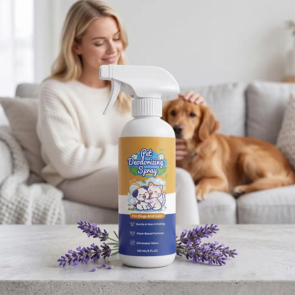 Professional Pet Deodorant Spray Odor Eliminator for Dog&Cat Urine Smell Remover Fast Acting Fresh Scent Mist for Home & Pet Fur