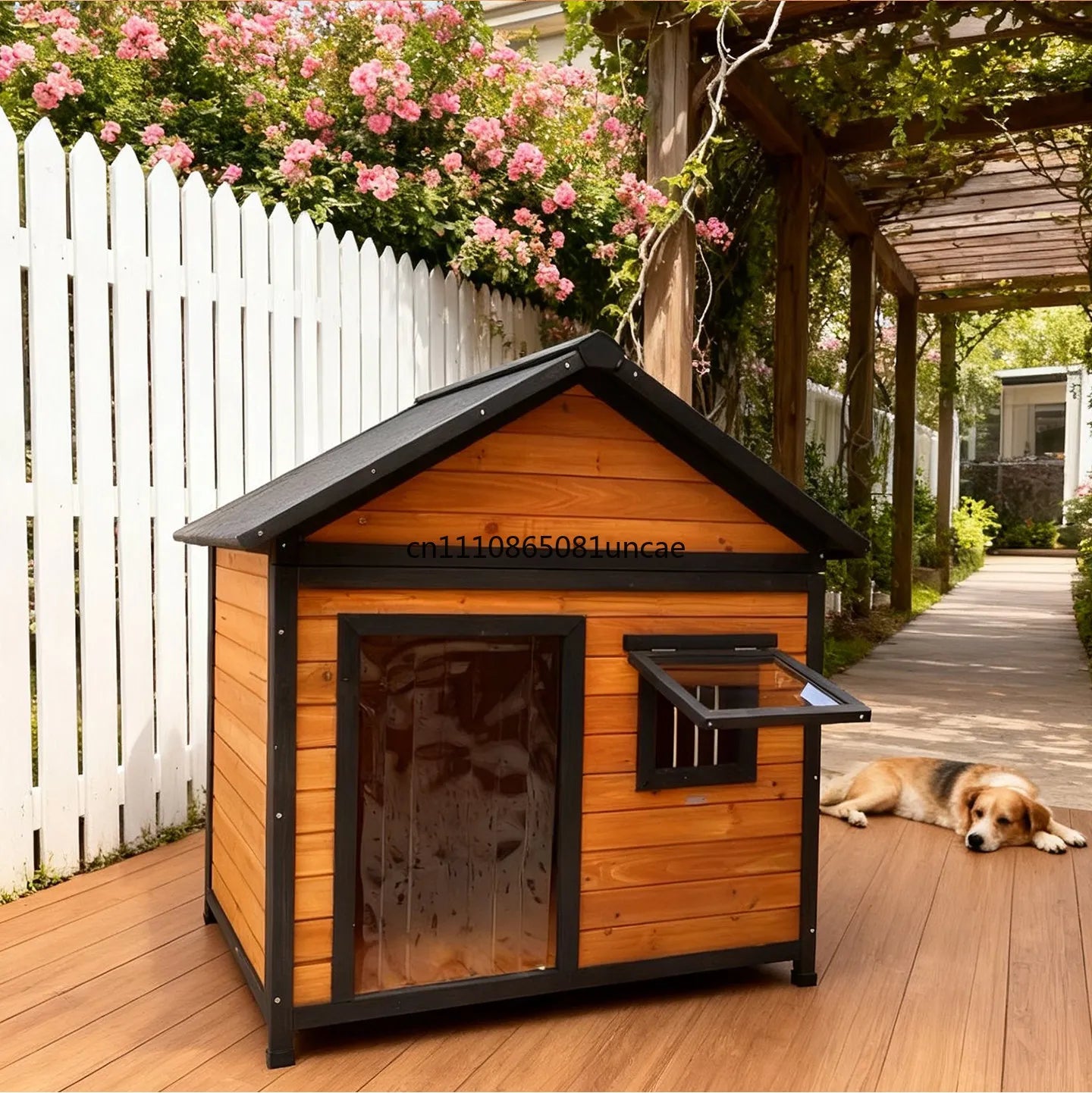 Outdoor Dog House Dog Cage All Seasons Wooden Kennel Outdoor Rainproof Dog House Warm Medium and Large Kennel