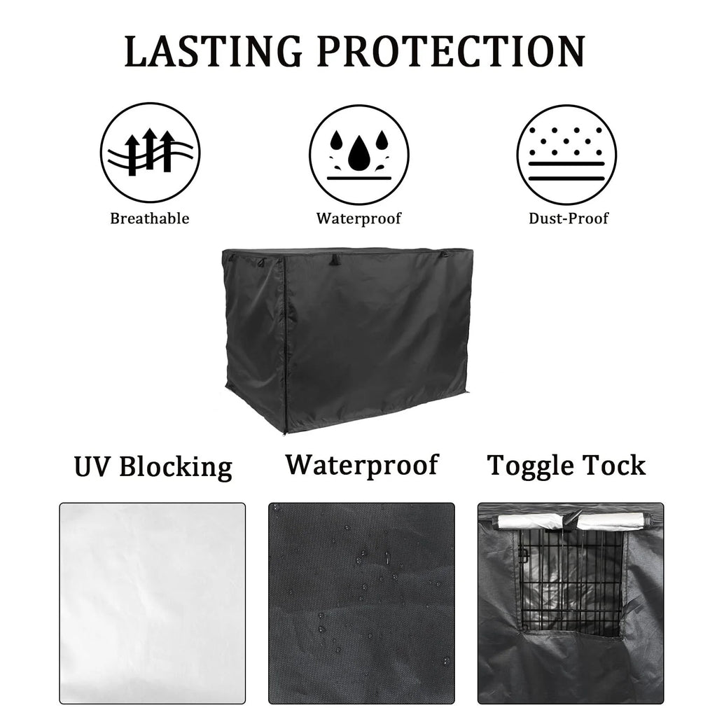 Wire Dog Crate Cover Double Door Privacy Dog Crate Cover 42 Inches Heavy Duty Oxford Fabric Puppy Crate Sunshade For Wire Cage