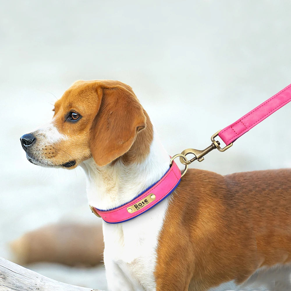 5ft PU Leather Dog Leash 2 Layer Soft Leather Dog Leash Pet Walking Training Leads Durable for Small Medium Large Dogs Pitbull
