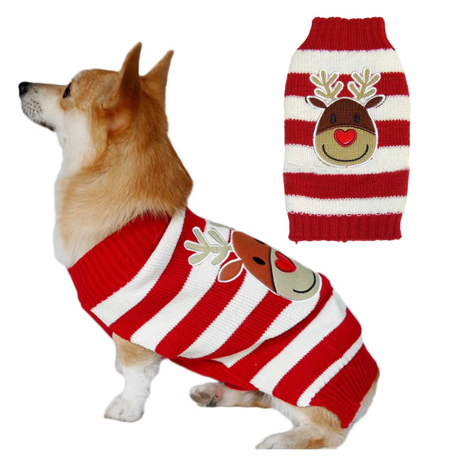 Winter Christmas Dog Sweater Cute Puppy Clothes Bichon Poodle Labrador Golden Retriever Warm Acrylic Knit Outfit Dog Sweaters