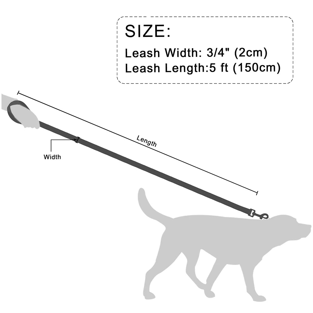 5ft PU Leather Dog Leash 2 Layer Soft Leather Dog Leash Pet Walking Training Leads Durable for Small Medium Large Dogs Pitbull
