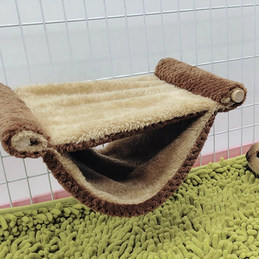 Guinea Pigs Hamster Warm Hammock Honey Possum Squirrel Hanging Nest Bed Gold Silk Bear Chinchillas Jumping Pet Toy