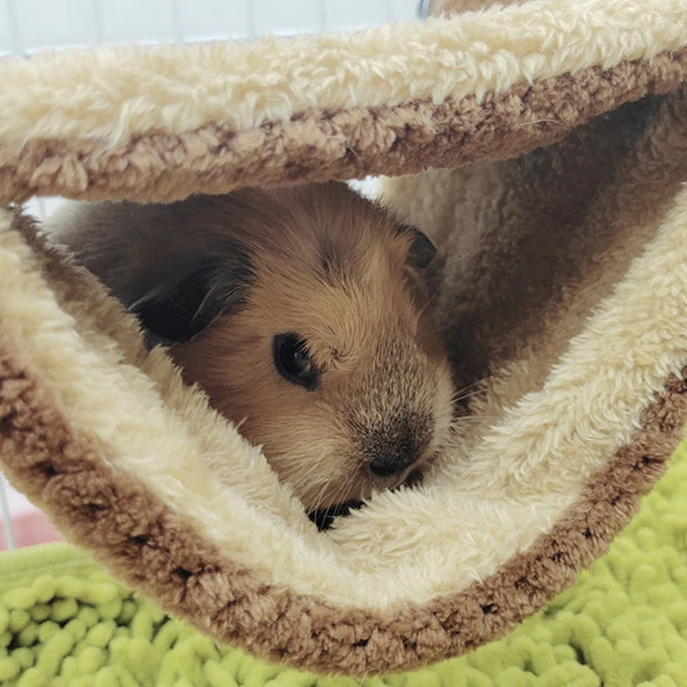 Guinea Pigs Hamster Warm Hammock Honey Possum Squirrel Hanging Nest Bed Gold Silk Bear Chinchillas Jumping Pet Toy