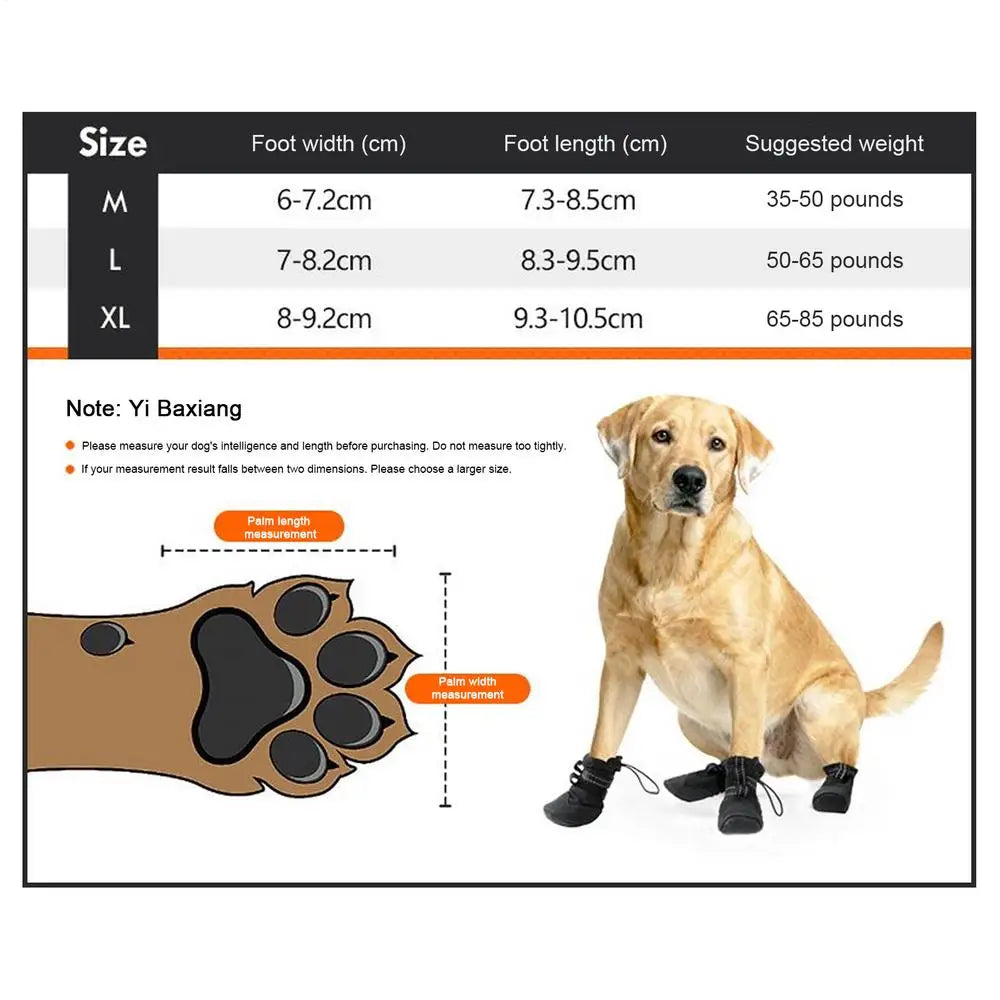 4pcs Dog Boots Anti Slip Pet Paw Shoes Wound Recovery Protective Booties for Outdoor Summer Rain Winter Snow Pet Supplies