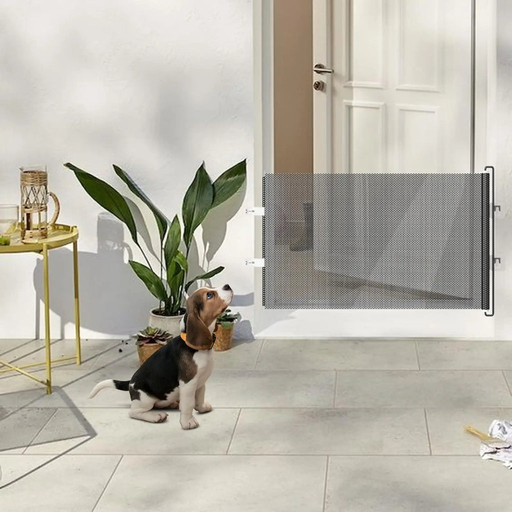 Dog Gate Retractable Cat Safety Barrier Indoor Retractable Stair Barrier No drilling required for Office Doorways Hallway Stairs