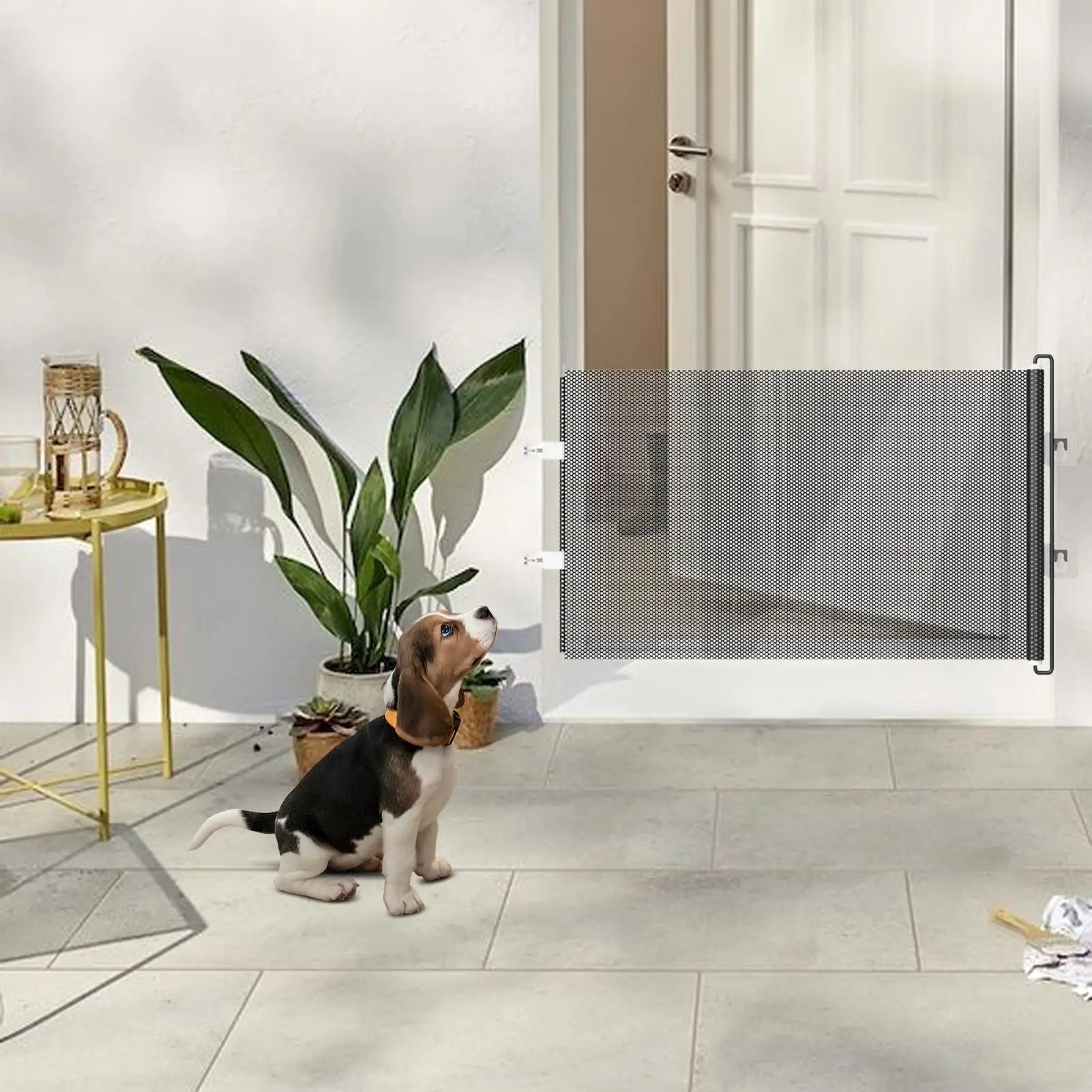 Dog Gate Retractable Cat Safety Barrier Indoor Retractable Stair Barrier No drilling required for Office Doorways Hallway Stairs