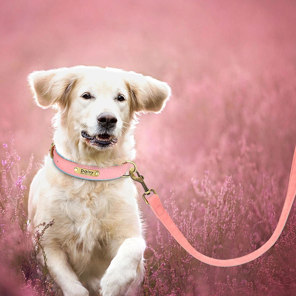 5ft PU Leather Dog Leash 2 Layer Soft Leather Dog Leash Pet Walking Training Leads Durable for Small Medium Large Dogs Pitbull