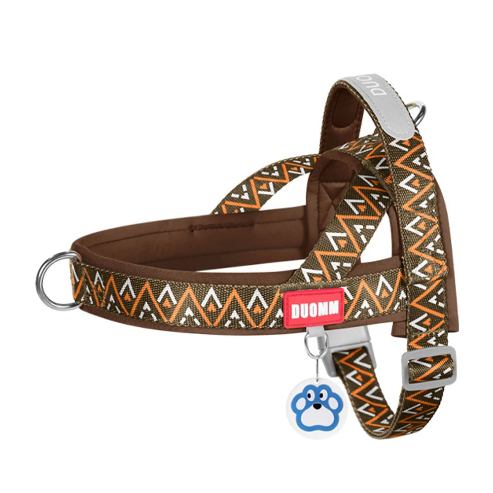 Dog Harness Fashion Printed Saddle, Soft Adjustable No-pull Padded  Vest with Handle for pet all  Breeds