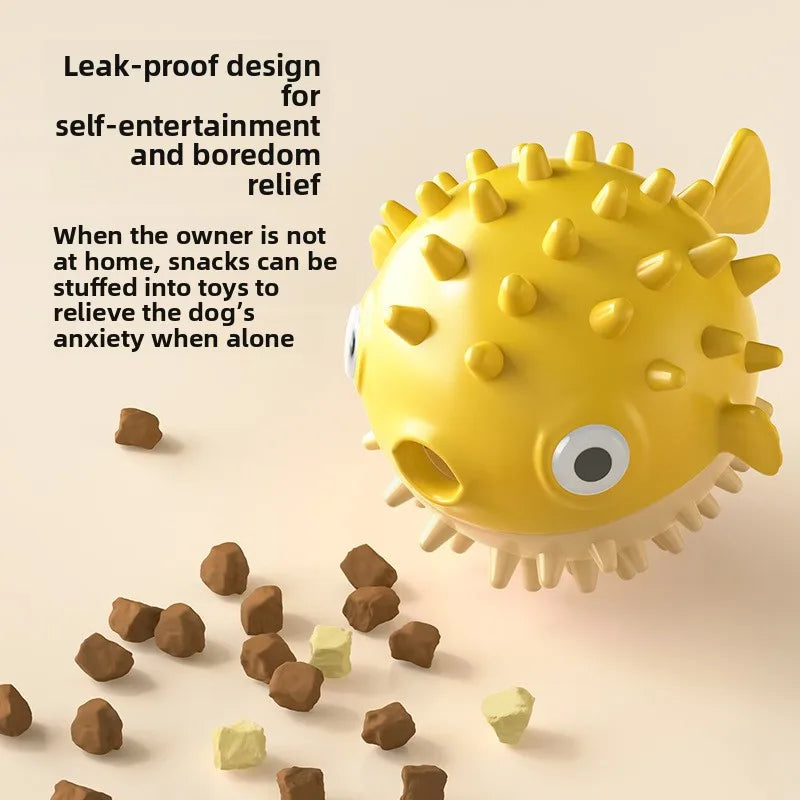 Bouncing Fish Treat Dispenser Dog Toy, Interactive Slow Feeder for Dogs Cats, Self-Play Boredom Relief Pet Puzzle Toy