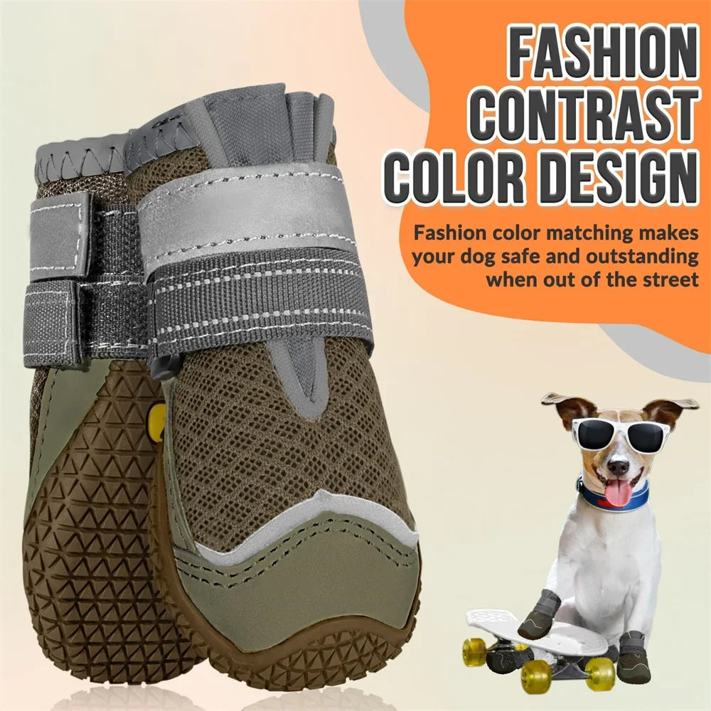 Dog Shoes Breathable Anti Slip Booties for Large Medium Small Dogs Hot Pavement Winter Snow Hiking Travel Paw Protectors