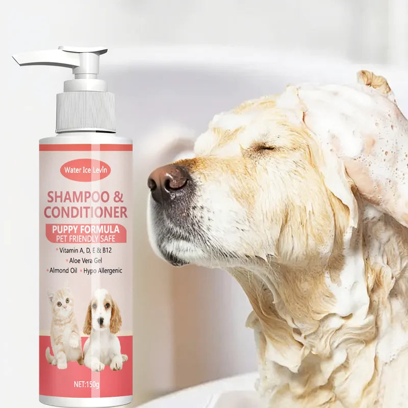 Gentle 2-in-1 Puppy Shampoo & Conditioner with Vitamins & Aloe - Hypoallergenic Formula for Soft, Shiny Coats & Moisturized Skin