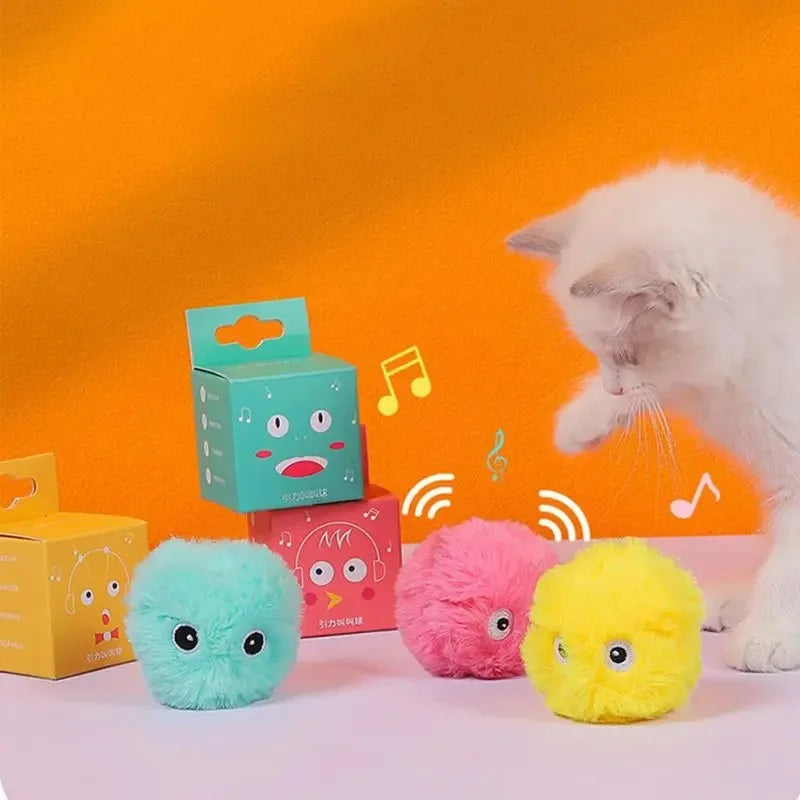 Cat Toys Balls Sound Frogs Birds Chirping Crickets EVA Balls Rolling Cat Plush Soft Self-Heeling Teaser Toys Pet Accessories