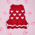 Dog Sweater, Dog Heart Sweater Dress Warm Dog Sweaters Knitwear Vest Turtleneck Pullover Dog Coat for Small Medium Dogs Puppies