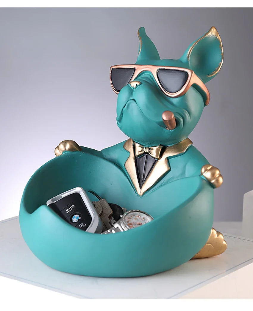 Home Decor Cool Dog Figurine Dog Statue Storage Box Animal Ornament Resin Craft Art Sculpture Figurine Home Decoration Gift