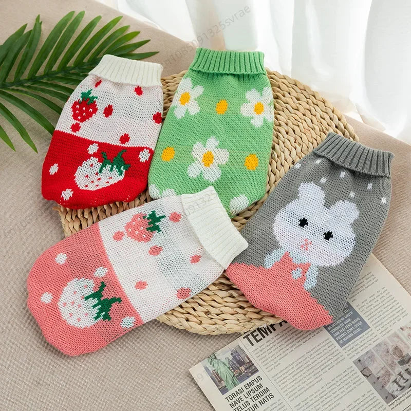 Warm Pet Dog Sweaters Winter Dog Clothes for Small Medium Dogs Knitted Puppy Cat Coat Chihuahua Yorkie French Bulldogs Customes