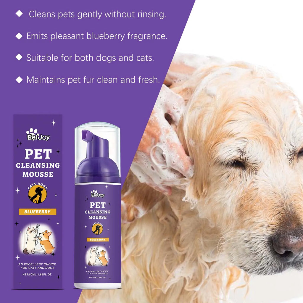 5-Minute Waterless Dog Shampoo Foam | Quick Clean & Deodorize Between Baths | Allantoin Formula for Soft Shiny Coat Dry Shampoo