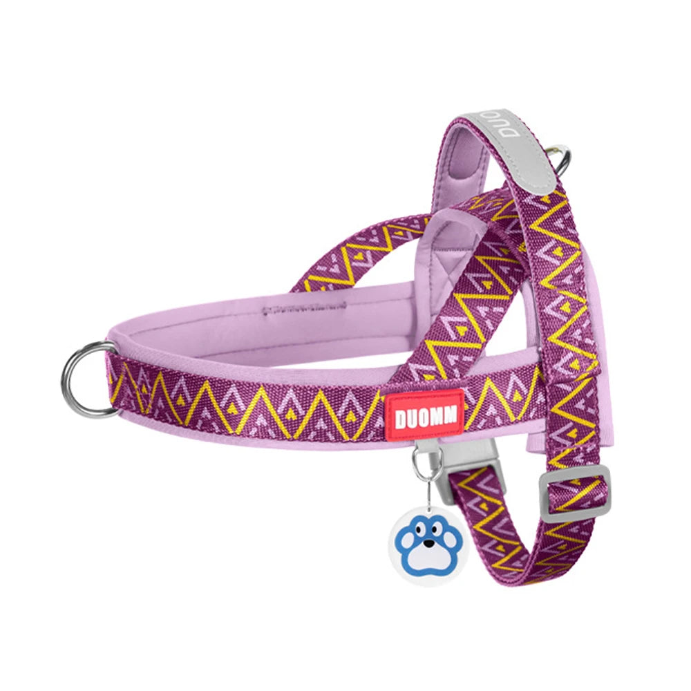 Dog Harness Fashion Printed Saddle, Soft Adjustable No-pull Padded  Vest with Handle for pet all  Breeds